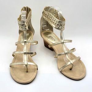 Lauren Ralph Lauren Metallic Gold Strappy Gladiator Sandals
